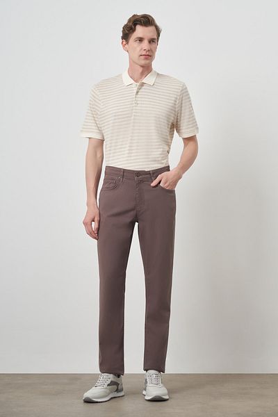 Morven Men's Brown Cotton 5 Pocket Dynamic Fit Jean Jeans Trousers