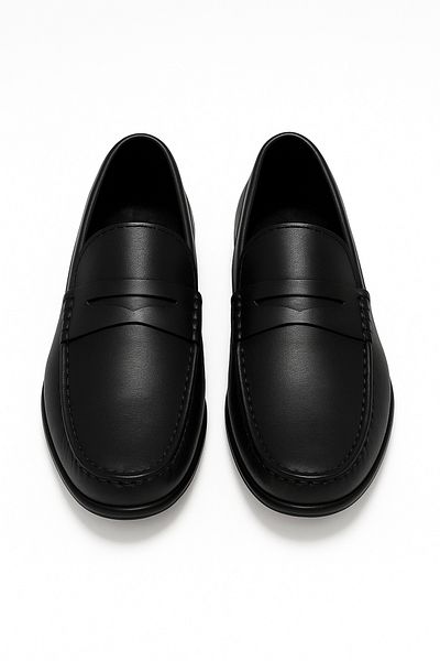 Morven Men's Black Summer Casual Belted Leather Sports Shoes