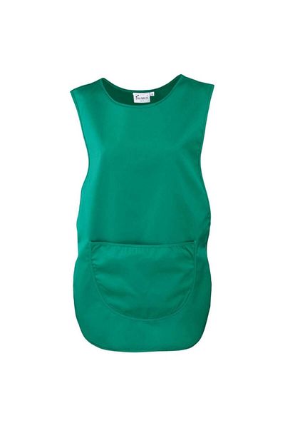 Premier Șorț de lucru, unisex, două buzunare frontale, bretele laterale reglabile, mărime universală, verde smarald