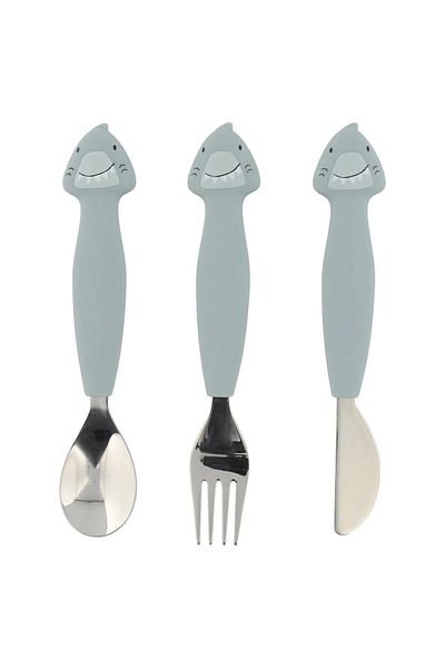 Trixie Silicone Fork Spoon and Knife Set Mr.Shark