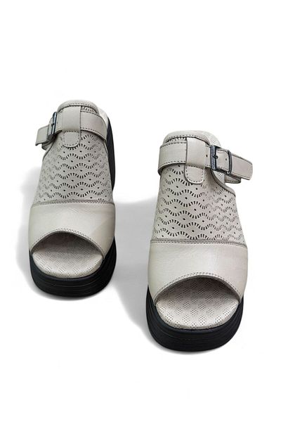 PATRON SHOES Genuine Leather Thick Heel Women's Slippers