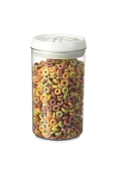 Felli Flip-Tite Cylindrical Food Storage Container Clear and White