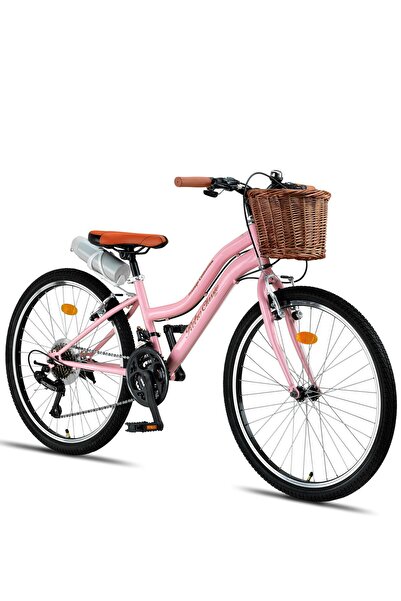 Trendbisiklet Retro Classic 24 Jant 21 Vites - Vintage Bisiklet Pembe