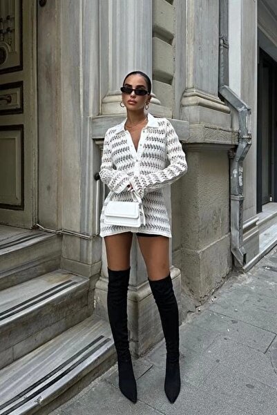 Lijuri Cardigan cu guler polo ajurat Arina 5163