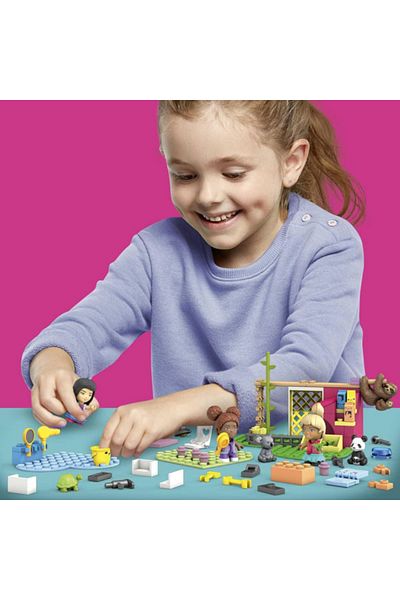 MEGA Mega Construx Barbie Animal Care Building Set 97 Pieces and 15 Accessories