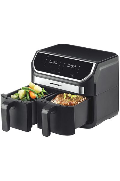 Heinner Friteuză cu aer cald Double Master Haf-kdb1700bk, 8,5 l, 1700 w, neagră