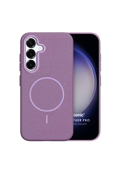Microsonic Samsung Galaxy S25 Plus Kılıf MagLeather Pro Lila