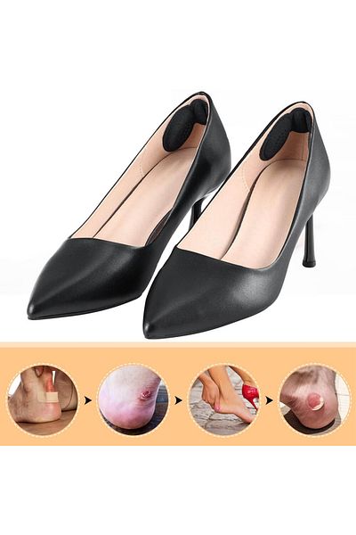 zenifique Set of 2 Self-Adhesive Heel Protectors, Zenifique, Textile Material With 4 3D Cushions, Black