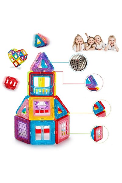 indiggo Magic Magnets Construction Set, Includes 70 Pieces, Strong Magnets, STEM, Educational and Creative,