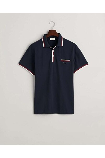 Gant Erkek Lacivert Regular Fit Çizgili Polo