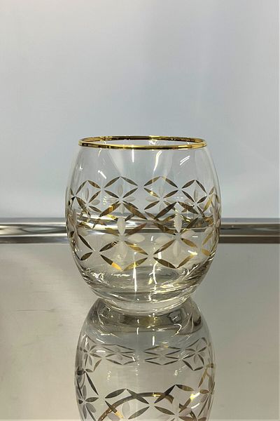 DECOSTYLE Lav Emp364 Gold Patterned Stone 6-Piece Water Cup
