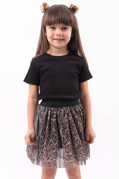 lilico Leopard Black Tulle Skirt Elastic Tutu Double Set