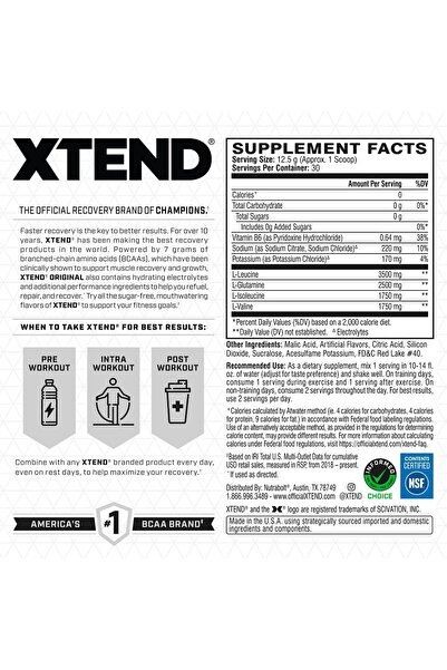 Scivation Xtend BCAA Powder, Watermelon, 384 g - 30 Servings