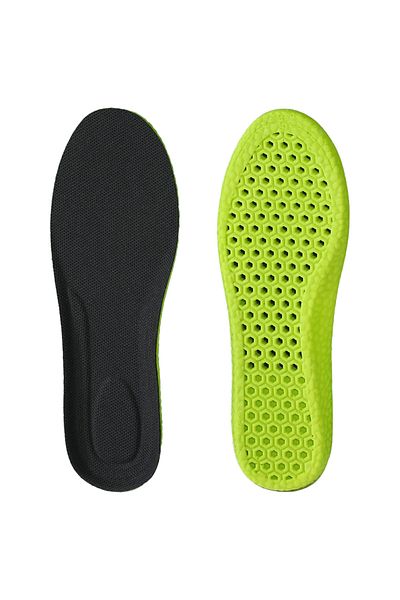 zenifique Set of 2 Orthopedic Memory Foam Insoles, Black/Green, Zenifique, Size 45-46