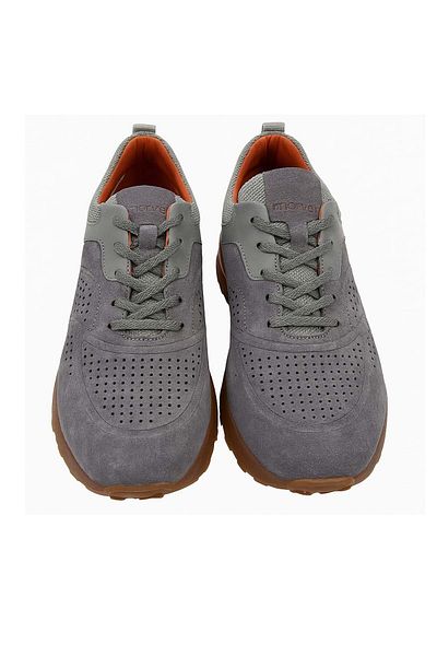 Morven Men's Gray Seasonal Casual Leather Sneakers