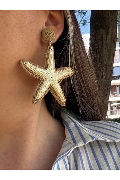 bijuxbymrv Star Paper Thread Woven Earrings