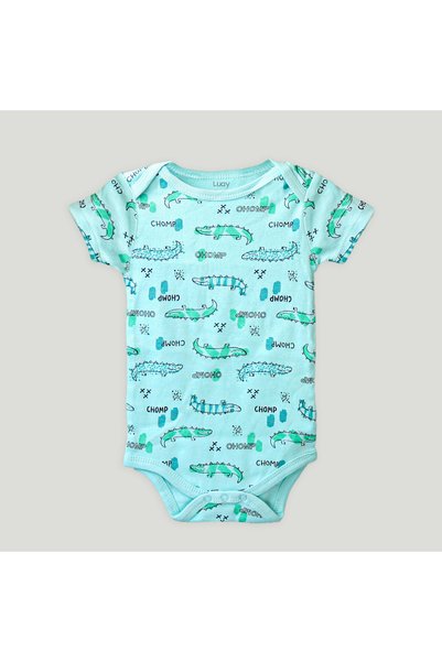 luay Unisex Organic Cotton Dinosaur, Lizard & Car Onesie: Playful and Cozy Pack of 3