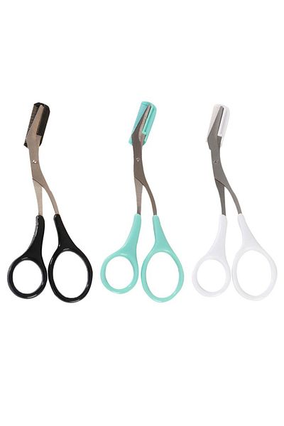 Sprise Set of 3 Eyebrow Scissors with Comb, Stainless Steel
