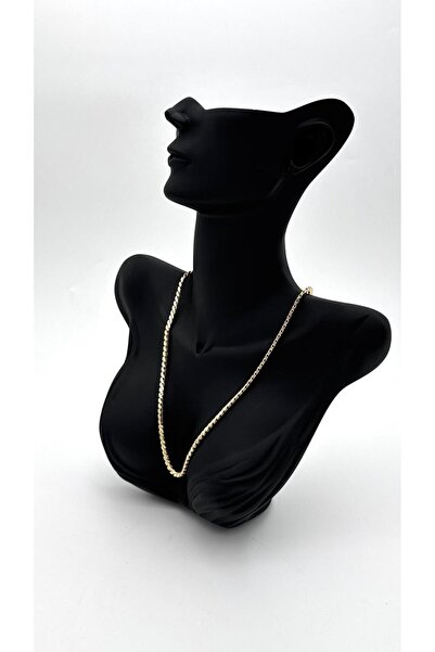 ELİOSA سلسلة ذهبية مطروقة غير قابلة للتشويه (60 سم) قلادة فولاذية