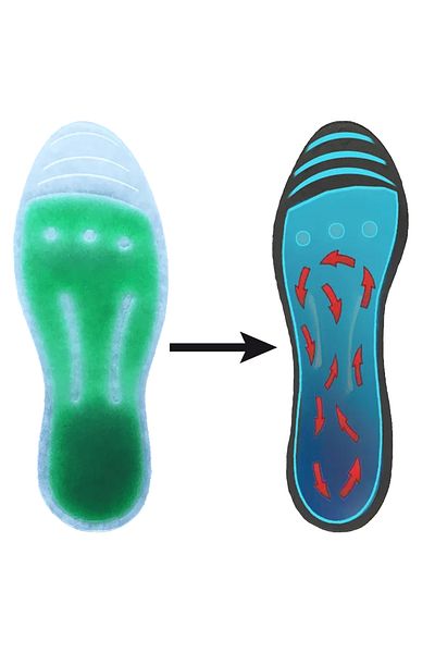 zenifique Set of 2 Orthopedic Insoles with Incorporated Liquid Gel Layer, Zenifique, Black, Size 44-45