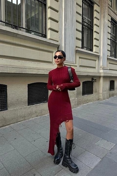 Lijuri Rochie de tricotaj cu detalii asimetrice 2824