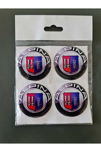 Compax Siyah alpine Jant Göbeği Göbek Arması Sticker 45mm 1 Takım(4 Adet)