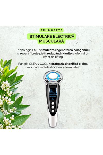 OEM Skin rejuvenation device, facial massage with vibrations and heat, 3 steps, lifting, pore reduction.