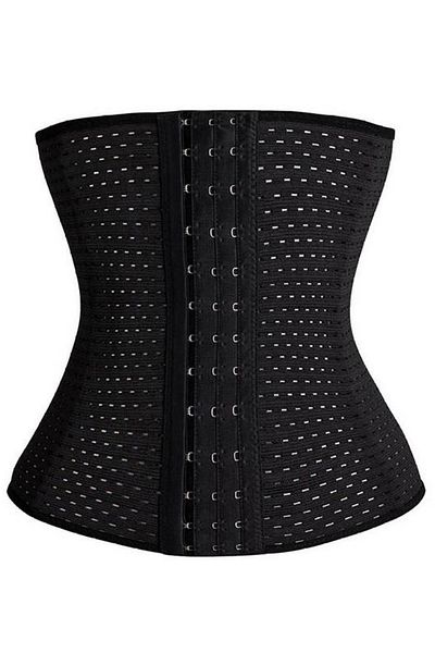 zenifique Body Shaping Corset, Waist Trainer, 3-Row Closure, Black, Size Xxl