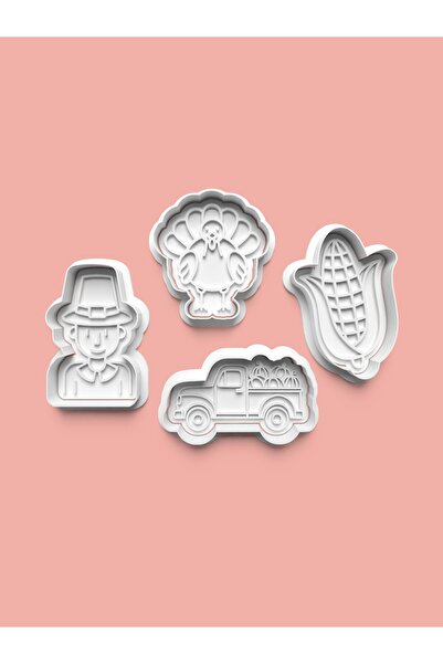 AKTASTORE قالب كوكيز على شكل الحياة الطبيعية وقالب عجينة السكر مجموعة من 4 قط...