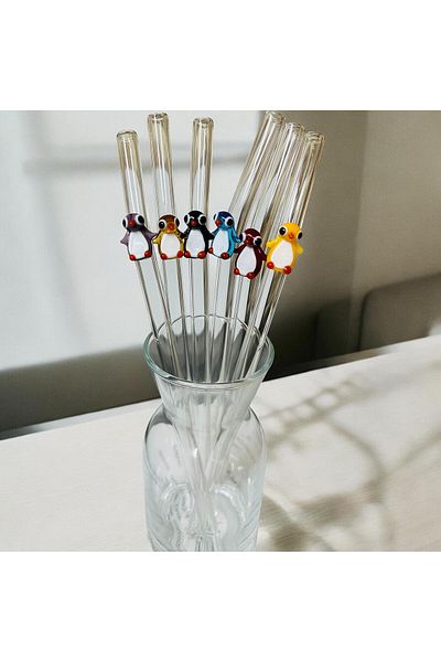 Arsglass Murano Glass Penguin Mixed Pipette