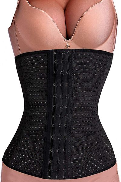 zenifique Body Shaping Corset, Waist Trainer, 3-Row Closure, Black, Size Xxl