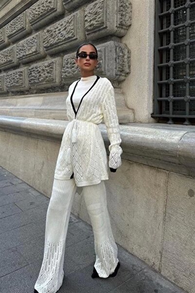 Lijuri Selvia Openwork Piping Trouser Suit 9957