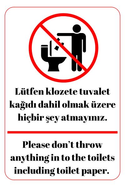 Girl Power 35 X 50 Do Not Throw Anything in the Toilet Foil Printing Sticker Warning Sign
