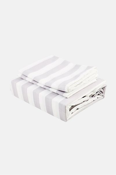 BEBEHOME Soft And Rich Stripe Flat Sheet, Multicolor