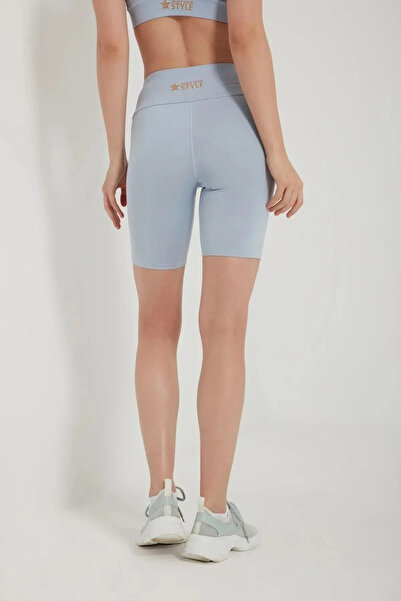 QUHOX High Waist Short Biker Sports Leggings Blue