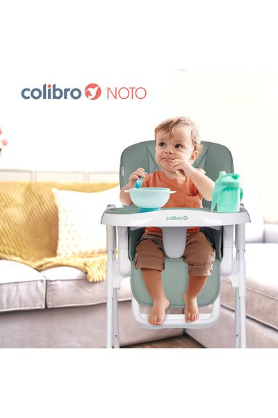 Colibro Scaun de masă pentru copii Noto 2 în 1, cu poziție de dormit, reglabil pe înălțime, pliabil, Agava