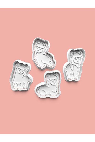 AKTASTORE قالب كوكيز لاما وقالب عجينة السكر، مجموعة من 4 قطع 0746-set