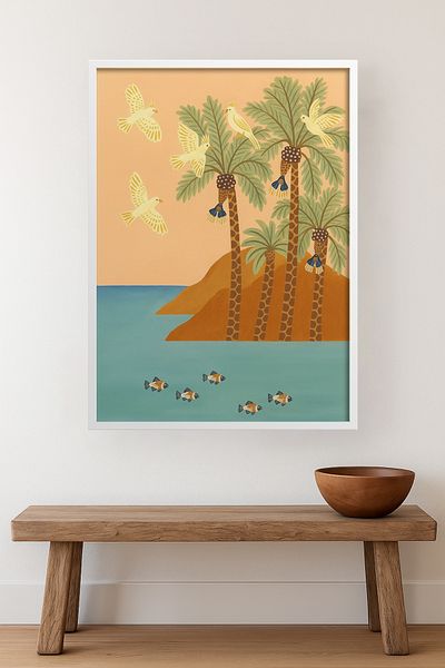 HOMEPACK Single Wooden Framed Painting Single Piece Poster Painting Tkkarina-22