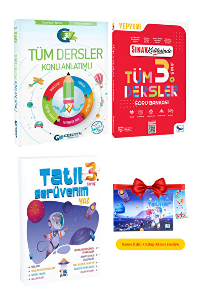 Sınav Yayınları 3. Sınıf Tüm Dersler Konu Anlatımı+Soru Bankası+Yaz Tatil Kit...