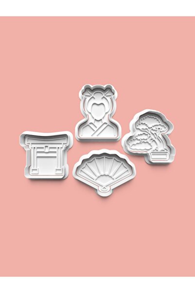 AKTASTORE قالب الكوكيز الياباني وقالب عجينة السكر مجموعة من 4 قطع 0740-set