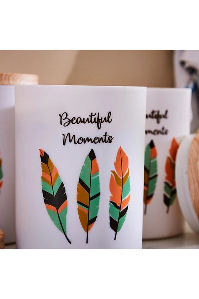 Generic Beautiful Moments Printed Jar – Set of 3 | Decorative Storage Jars for Kitchen & Home