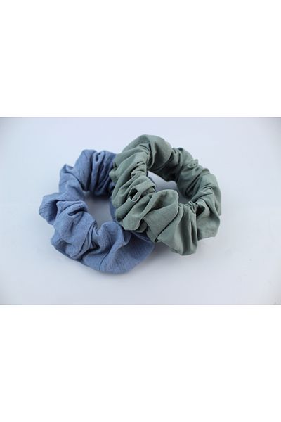 İLKYAZ Double Soft Fabric Rubber Buckle Set Bagel Buckle - Blue, Mildew Green