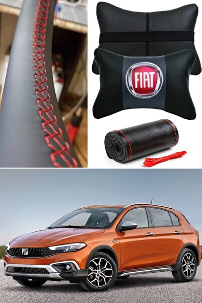 Genel Markalar Fiat Egea Cross Dikmeli Direksiyon Kılıfı & 2'Li Ortopedik Sil...