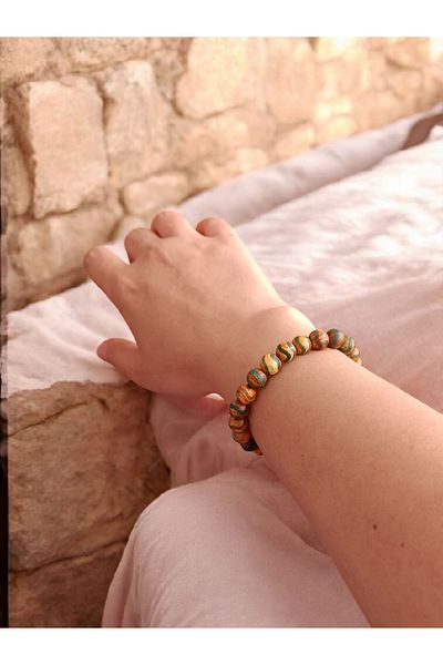 ms denis Green Tibetan Agate (Evil Eye Protection) Authentic Bracelet