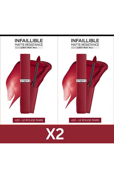 L'Oreal Paris L'Oréal Matte 420 Le Rouge Paris x2