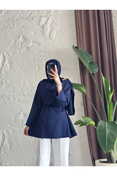 MERETTO By Akıl Premium Quality Poplin Fabric Mobile Belt Brooch Detailed Long Sleeve Shirt