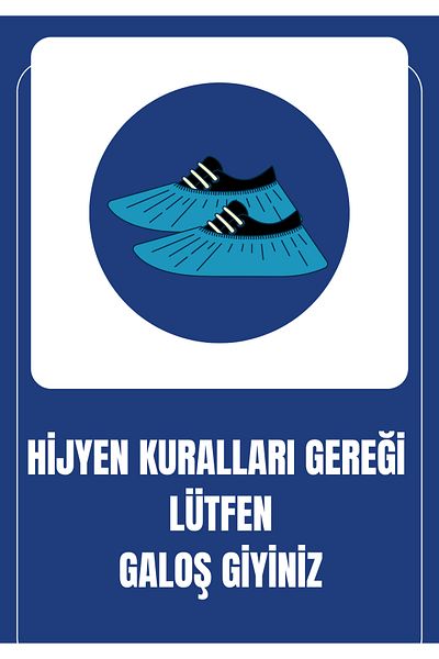 Girl Power 35 X 50 Hygiene Rules Required Please Wear Overshoes Foil Printing Sticker Warning Sign