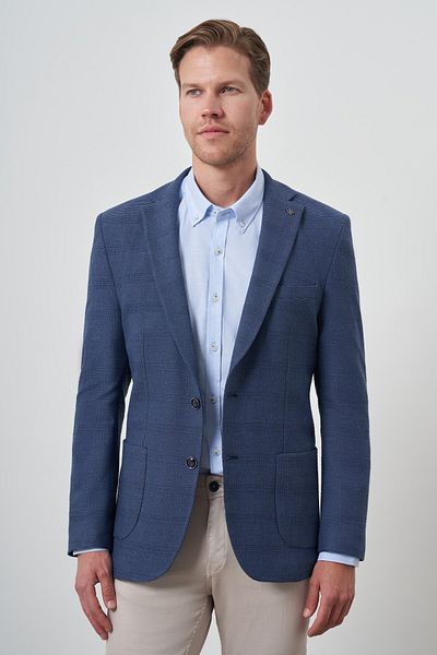 Morven Men's Marine Woven Dynamic Fit Mono Collar Jacket