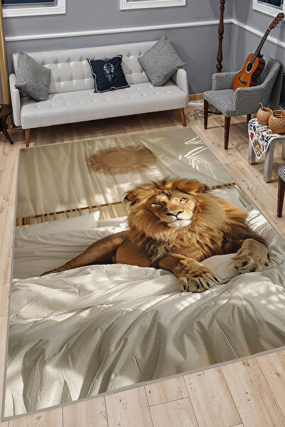 YTR HOME Dijital Baskı Yıkanabilir Kaymaz Taban Dekoratif Salon Mutfak Halısı...