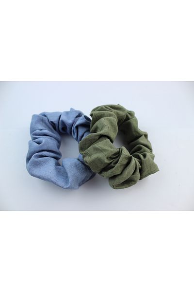 İLKYAZ Double Soft Fabric Rubber Buckle Set Simit Buckle - Blue, Khaki